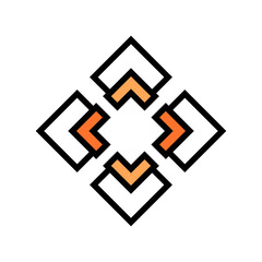 app ui arrow color icon vector. app ui arrow sign. isolated symbol illustration