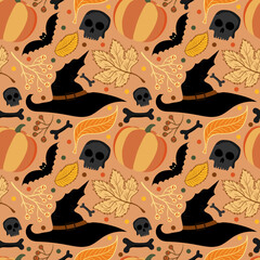 Seamless pattern. Halloween autumn.