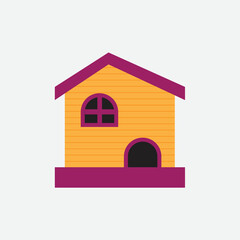 Barkitecture cartoon Dog House, Wood bird, pet house Illustration. Dog House Flat Icon. isolated, simple style