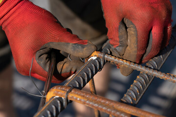 binding of reinforcement for the subsequent pouring of concrete