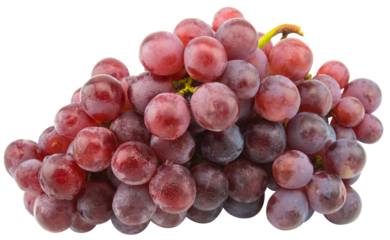 Ripe red wet grape isolated.