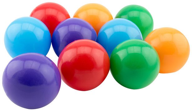 Colour plastic balls isolated