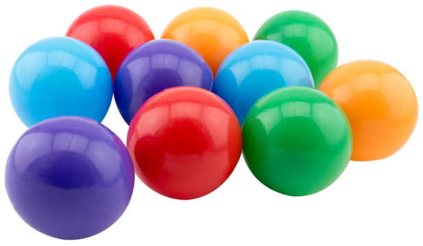 Colour plastic balls isolated