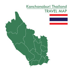 green map Kanchanaburi is one of the provinces of Thailand