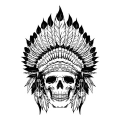 Obraz premium American Indian skull Vector image