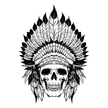 American Indian skull Vector image
