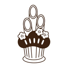 Vector illustration of kadomatsu. This is what is displayed at the entrance of the Japanese New Year.