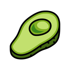 pitted cut avocado color icon vector. pitted cut avocado sign. isolated symbol illustration