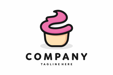 cupcake logo with letter C concept