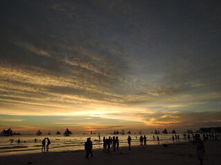 Beautiful beach of Boracay island in Philippines