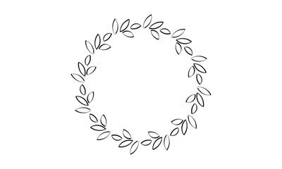 Hand Drawn Floral Frame. Branches, wreaths, wedding design for print