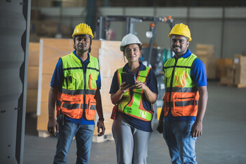 Logistics warehouse industrial worker young commercial portrait delivery helmet.Career Inventory Manager Indoor Person Jobs Industry Security Business