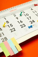Fototapeta premium Concept of event planning and work planning, close up