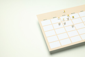 Concept of event planning and work planning, space for text