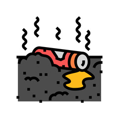 battery pollution color icon vector. battery pollution sign. isolated symbol illustration