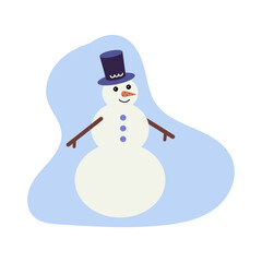 Cute snowman in a hat-cylinder
