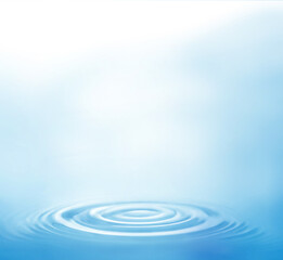 Naklejka na ściany i meble 横から見た水面の波紋　商品背景　water ripple product background