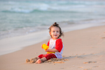 evening on the beach with my son 