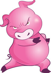 cute little pigs cheerful funny dance and many emotion acting