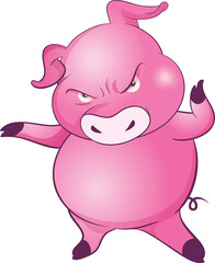 cute little pigs cheerful funny dance and many emotion acting