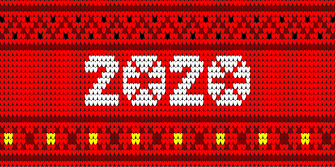 red christmas  background with sweater pattern