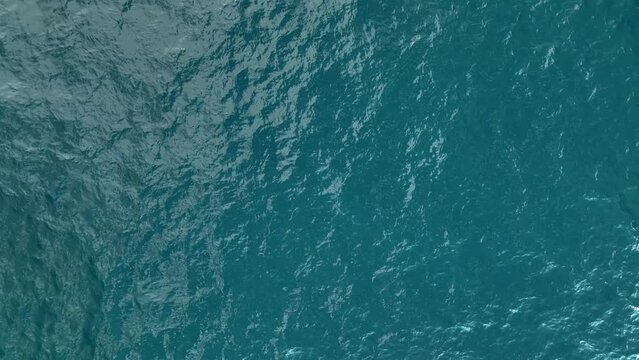 Blue texture of the sea aerial view 4 K Turkey Alanya