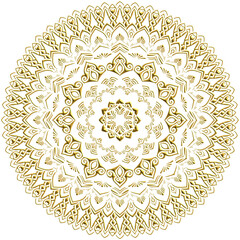 マンダラアート(金細工、幾何学模様、渦)