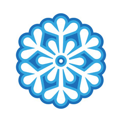 Blue isolated snowflake. Vector icon, logo design