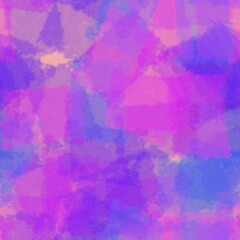 Seamless pattern of abstract translucent pink and blue textured rectangles on a yellow background for textile.