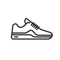 shoe icon with thin line on white background.