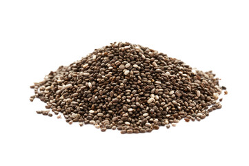 chia seed isolated on white background. heap of chia seed isolated on white background. pile of chia seed isolated on white background                             