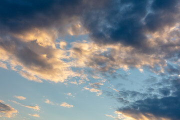 Clouds in the sky at sunset.