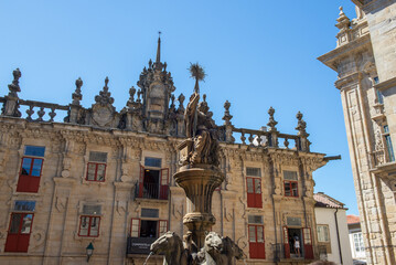 Fototapeta premium like a pilgrim arriving in Santiago de Compostela