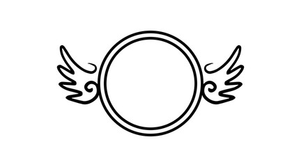 angel wings circle frame
