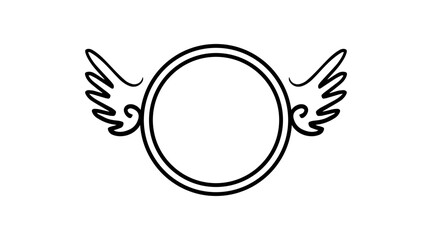 angel wings circle frame
