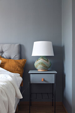 Lamp On Night Stand In Bedroom