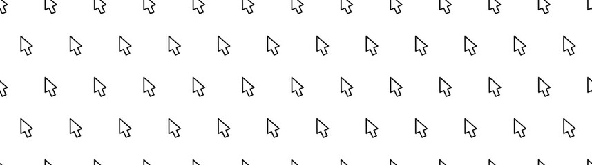 Cursor seamless background. Computer mouse cursor arrows. Pointer icons. Vector illustration