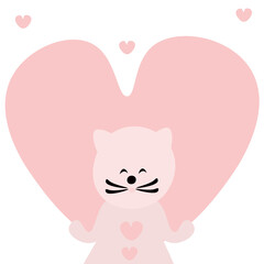 cute cat print in pastel colors hand drawn vector illustration