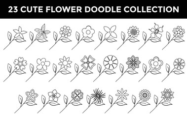 cute flower doodle decoration collection