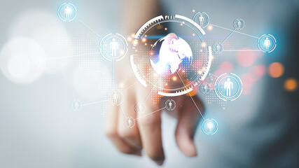 Enterprise Resource Planning ERP. Click on the button for overall corporate business resource planning to achieve maximum utilization of customers, HR, production, logistics, financials, and marketing