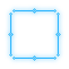 neon pixel square frame
