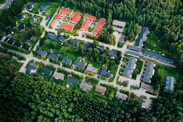 Aerial view of residential houses in Finland