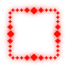 neon pixel square frame
