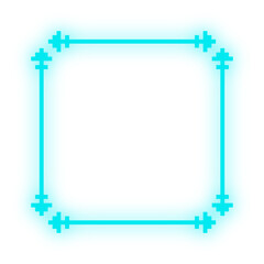 neon pixel square frame
