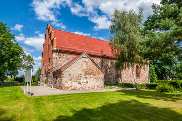 Fototapeta na wymiar Church of Our Lady of the Queen, Dobra Szczecinska, West Pomeranian Voivodeship, Poland.