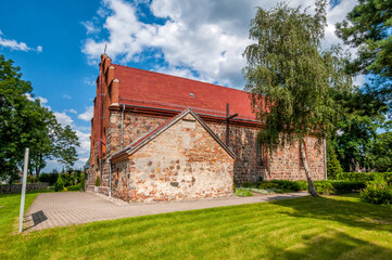 Fototapeta na wymiar Church of Our Lady of the Queen, Dobra Szczecinska, West Pomeranian Voivodeship, Poland.