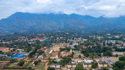 Fototapeta na wymiar Aerial view of the Morogoro town in Tanzania