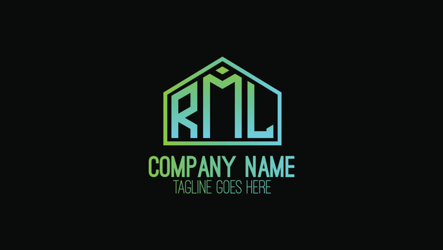 Letters RML Real estate Creative Name Initials Monogram Lettermark Minimal Modern Logo Design Template