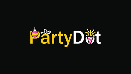 Fototapeta na wymiar Party Dot Wordmark Celebration logo