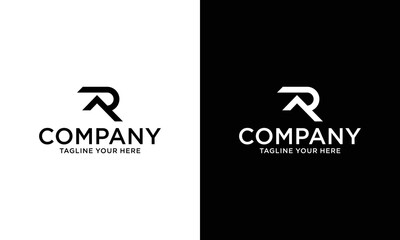 Letter R vector logo design. R letter logo design vector illustration template. on a black and white background.